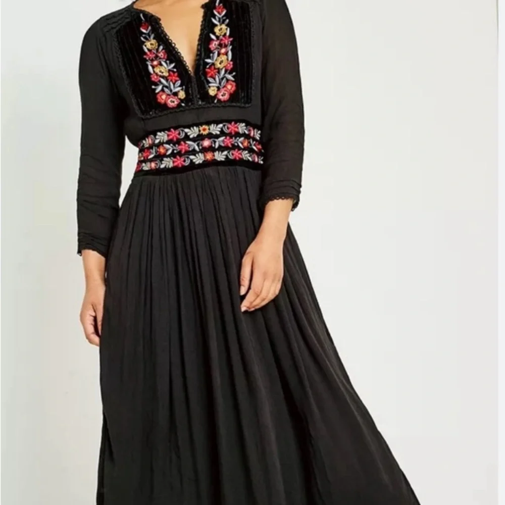 Free People, midi dress with pockets, velvet detailing, size S - Picture 3 of 5